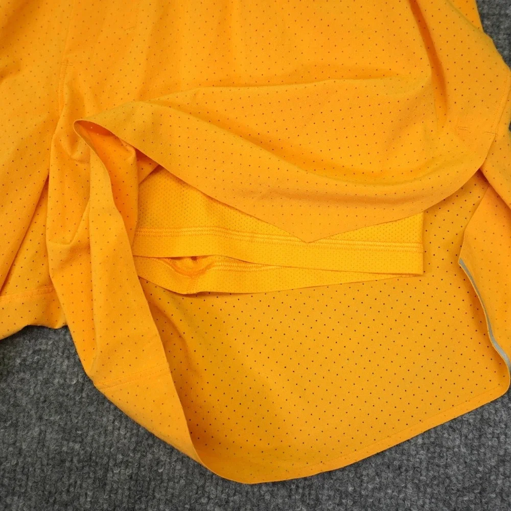 Lululemon Fast and Free Shorts Mens Medium Orange Perforated Lined Athletic Gym